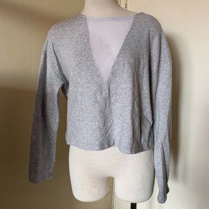 ASKYA GRAY TOP SIZE M COTTON POLYESTER BLEND